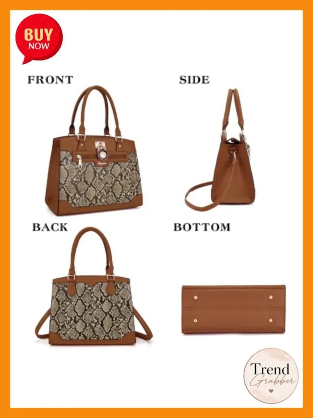Vegan Leather RFID Satchel Tote Set with Wallet 3-Piece Top Handle